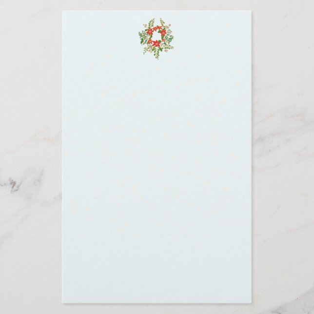 Traditional Christmas Wreath Stationery (Front)