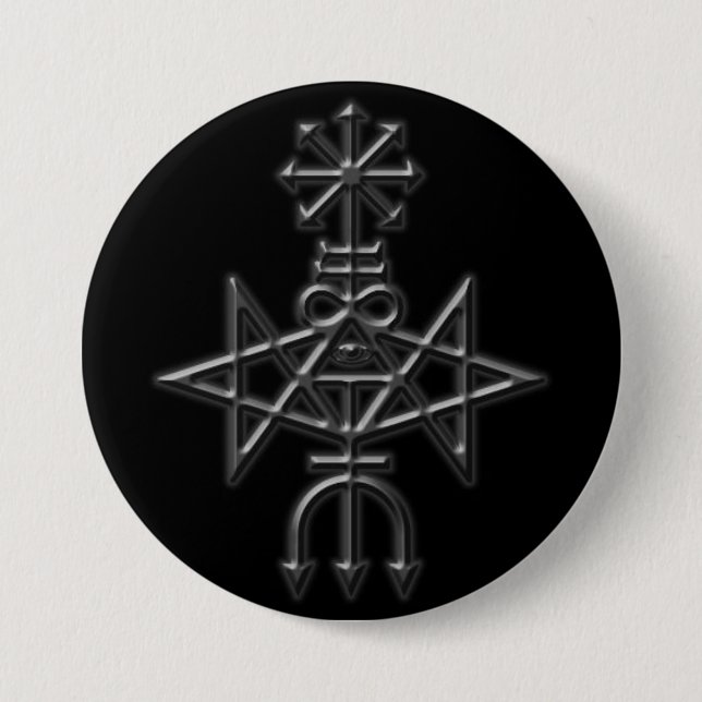 traditional church of satan sigil 7.5 cm round badge (Front)