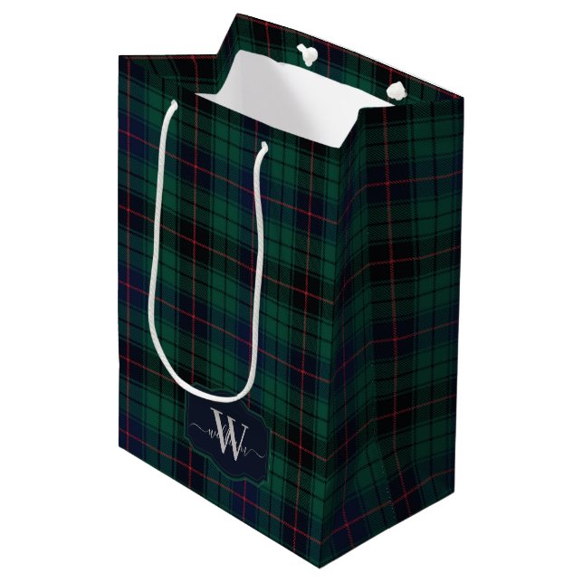 Traditional Clan Davidson Scottish Tartan Plaid  Medium Gift Bag (Front Angled)
