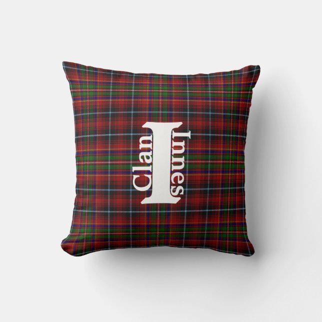 Traditional Clan Innes Tartan Plaid Cushion (Front)