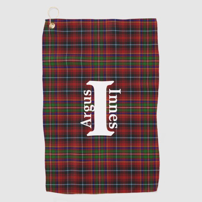 Traditional Clan Innes Tartan Plaid Golf Towel (Front)