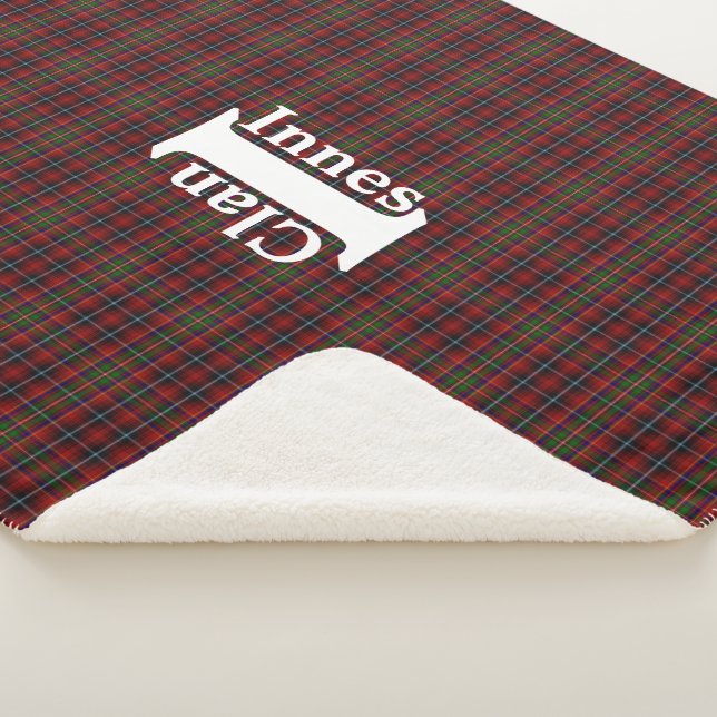 Traditional Clan Innes Tartan Plaid Sherpa Blanket (3/4)