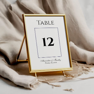 Traditional Classic Black and White Wedding Table Number