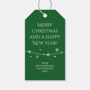 Traditional - Classic Green - Snowflake Gift Tags