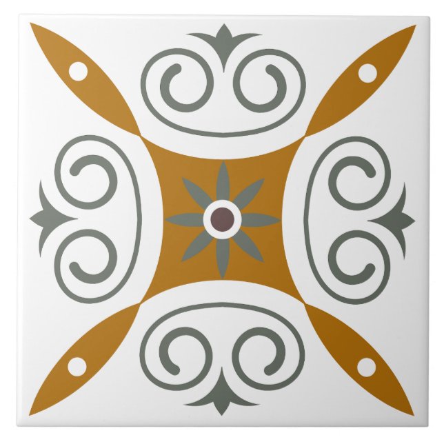 Traditional classic italian mediterranean brown tile (Front)