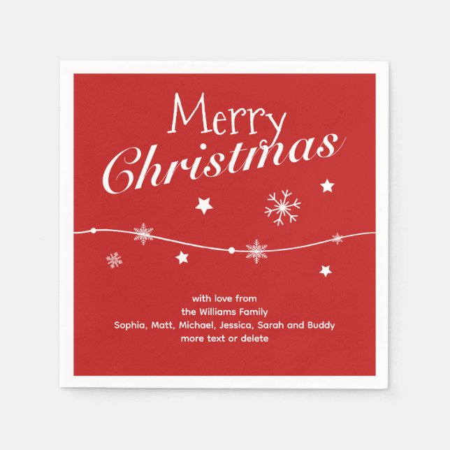 Traditional - Classic Red - Christmas Napkins (Front)