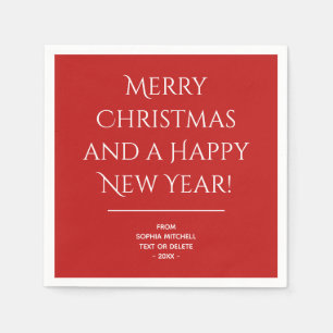 Traditional - Classic Red Merry Christmas Napkins