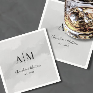 Traditional Classic Simple Monogram Wedding Napkin