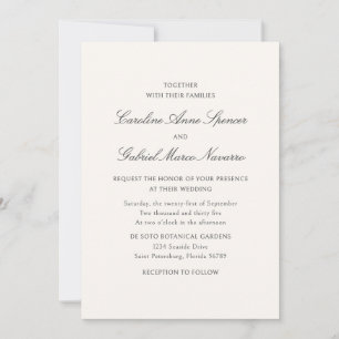 Traditional Classic Simplistic Wedding Invitation