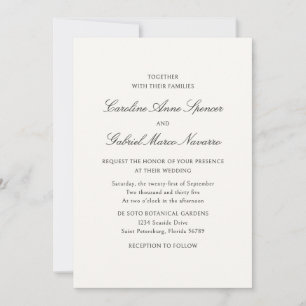 Traditional Classic Simplistic Wedding Invitation