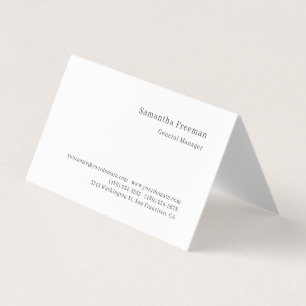 Traditional Classical Plain Black White Minimalist Business Card