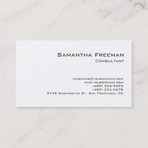 Traditional Clean Plain White Minimalist Business Card