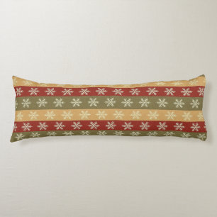 traditional colored Christmas snowflake striped Body Cushion