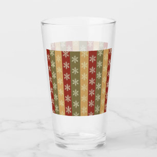 traditional colored Christmas snowflake striped Glass