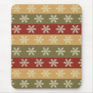 traditional colored Christmas snowflake striped Mouse Pad