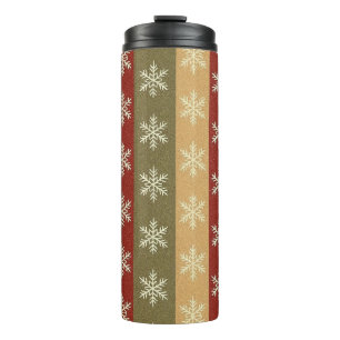 traditional colored Christmas snowflake striped Thermal Tumbler