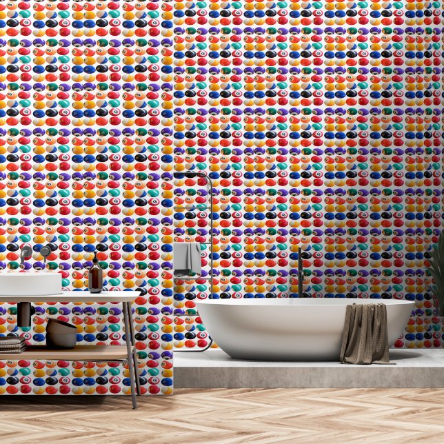 Traditional Colored Eightballs, Wallpaper (Bathroom)