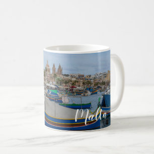 Traditional colorful fishing boats in Malta Coffee Mug