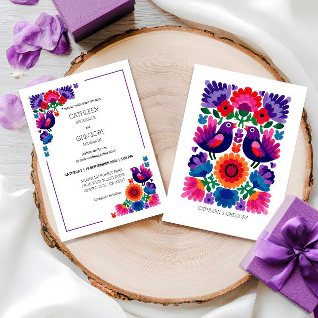 Traditional Colorful Folk Vibrant Pattern Wedding Invitation (Traditional Colorful Folk Vibrant Pattern Wedding Invitation)