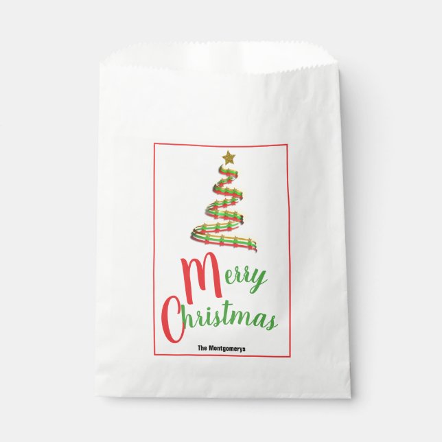 Traditional Colour Abstract Christmas Tree Favour Bags (Front)
