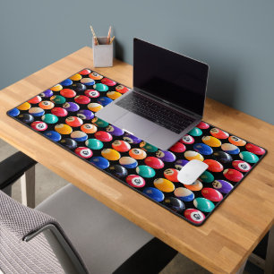 Traditional Colourful Eight Balls, Desk Mat
