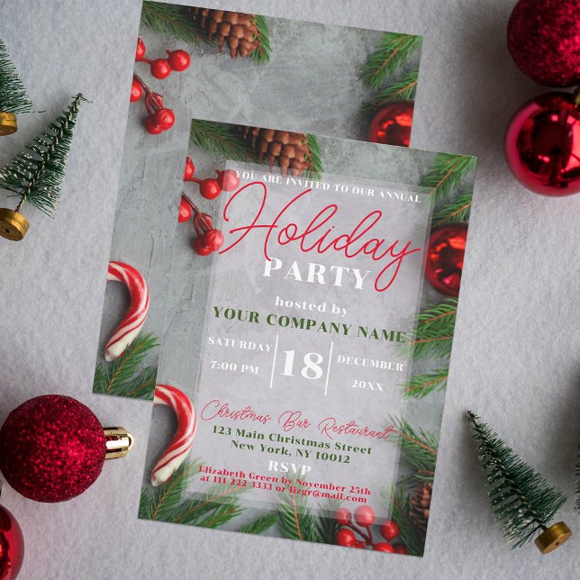 Traditional Company Christmas Holiday Party Invitation (Creator Uploaded)
