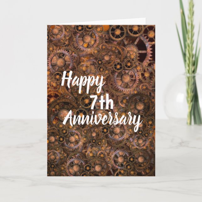 Traditional Copper 7th Anniversary Card (Front)