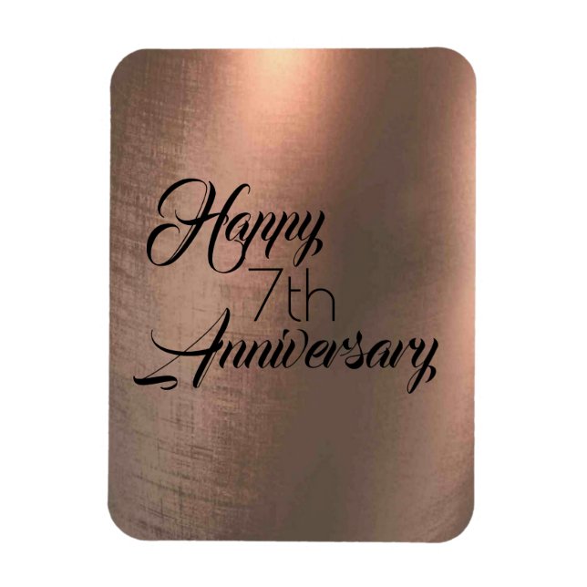Traditional Copper 7th Anniversary Magnet (Vertical)