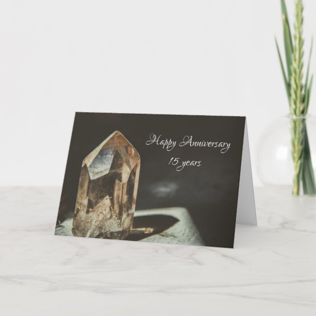 Traditional Crystal 15th Wedding Anniversary Card (Front)