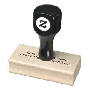 Traditional Custom Business 2 Lines Text Wood Rubber Stamp