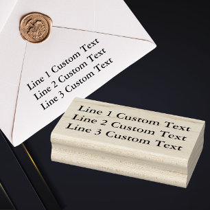 Traditional Custom Business 3 Lines of Serif Text Rubber Stamp