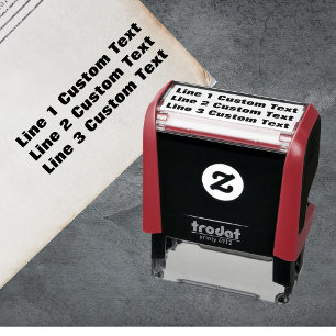 Traditional Custom Business 3 Lines of Serif Text Self-inking Stamp