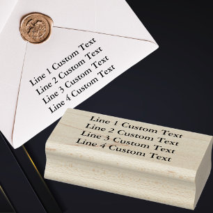 Traditional Custom Business 4 Lines of Serif Text Rubber Stamp