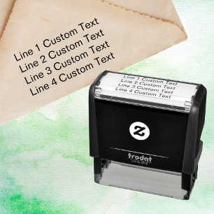 Traditional Custom Business 4 Lines of Serif Text Self-inking Stamp
