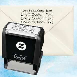 Traditional Custom Business 4 Lines of Serif Text Self-inking Stamp