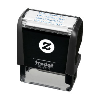 Traditional Custom Business 4 Lines of Serif Text Self-inking Stamp