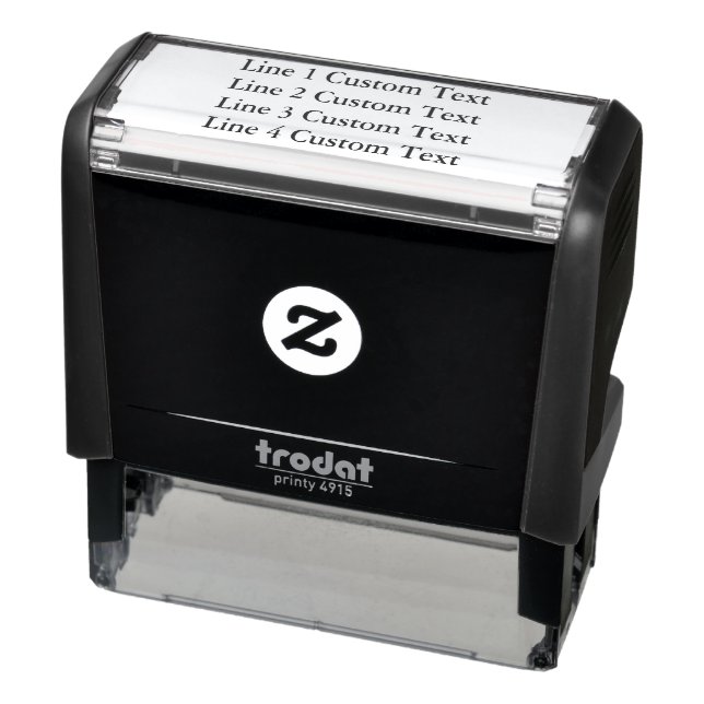 Traditional Custom Business 4 Lines of Serif Text Self-inking Stamp (Product)