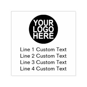 Traditional Custom Business 4 Lines With Logo Self-inking Stamp