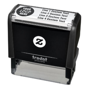 Traditional Custom Business 4 Lines With Logo Self-inking Stamp