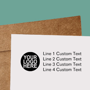 Traditional Custom Business 4 Lines With Logo Self-inking Stamp