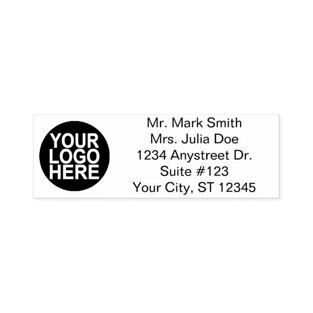 Traditional Custom Business 5 Line With Logo Self-inking Stamp (Design)