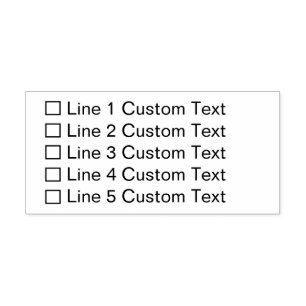 Traditional Custom Business 5 Lines Checkbox Self-inking Stamp