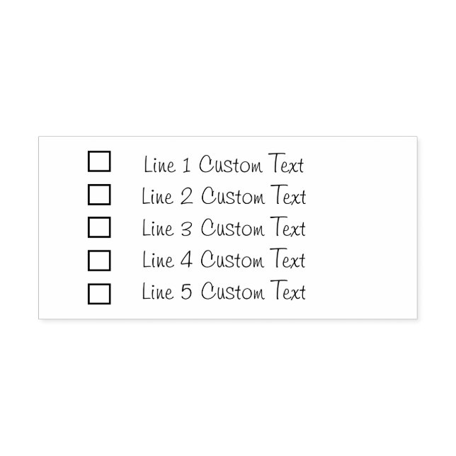 Traditional Custom Business 5 Lines Checkbox Self-inking Stamp (Design)