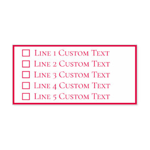 Traditional Custom Business 5 Lines Checkbox Self-inking Stamp