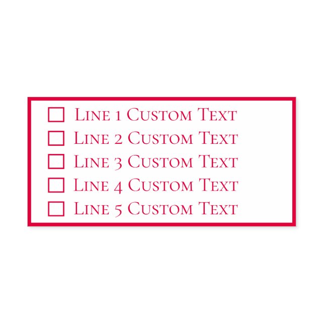Traditional Custom Business 5 Lines Checkbox Self-inking Stamp (Design)