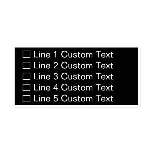 Traditional Custom Business 5 Lines Checkbox Self-inking Stamp (Design)