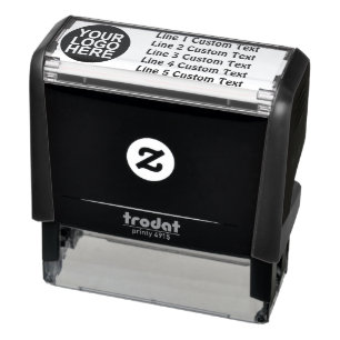 Traditional Custom Business 5 Lines of Serif Text Self-inking Stamp