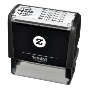 Traditional Custom Business 5 Lines of Serif Text  Self-inking Stamp