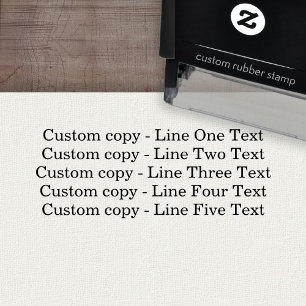 Traditional Custom Business 5 Lines of Serif Text Self-inking Stamp