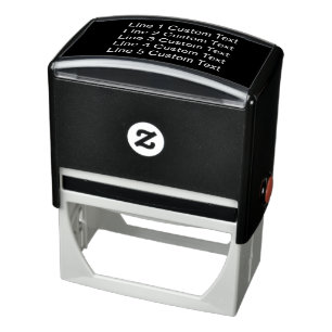 Traditional Custom Business 5 Lines of Serif Text Self-inking Stamp